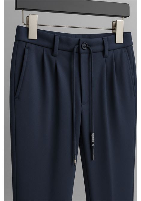 Pantalone CIRCOLO 1901 in piqué blu navy con lacci logati CIRCOLO 1901 | Pantaloni | CN4663447